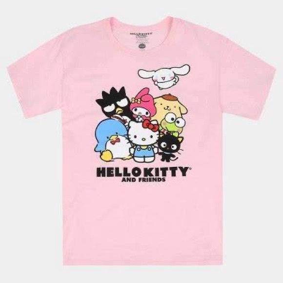 🆕 Hello Kitty & friends Sanrio My melody Keroppi pink t-shirt shirt top - Picture 1 of 2